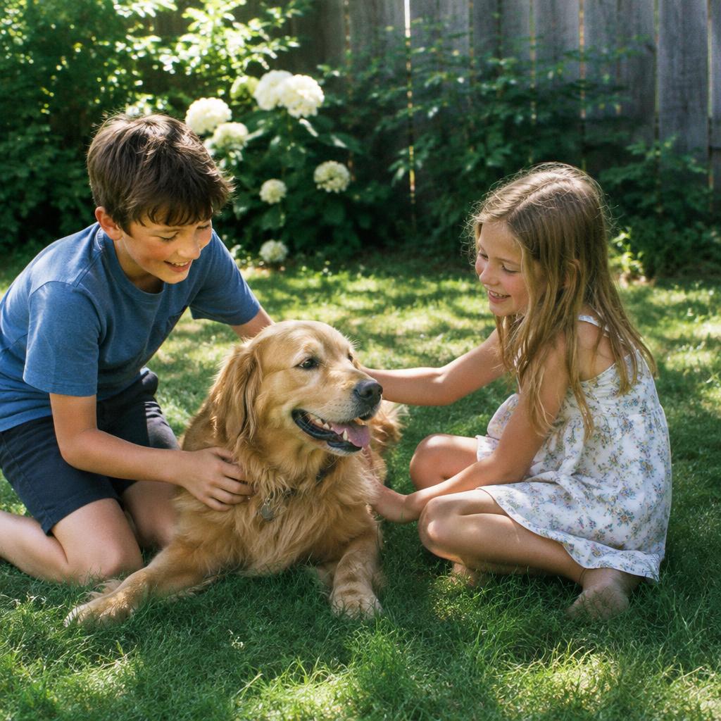 Backyard fun with the dog
